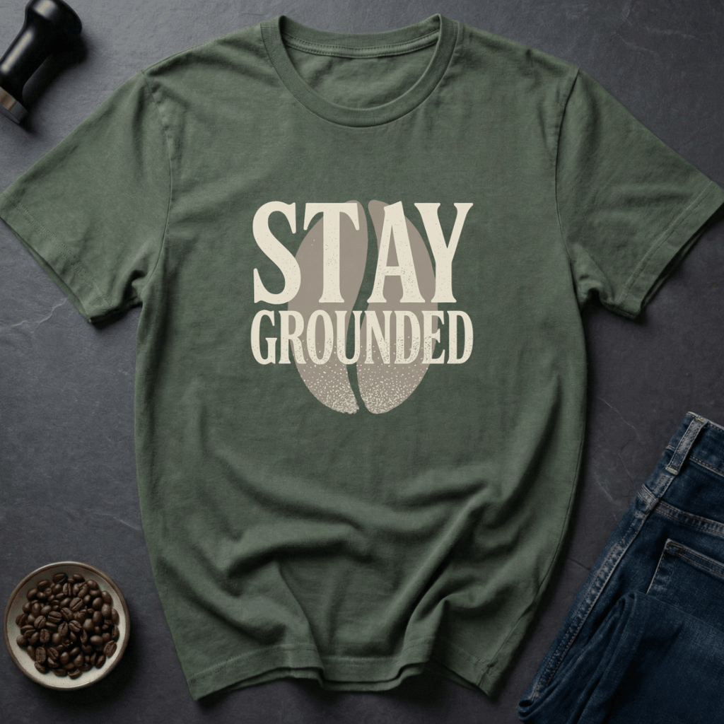 Coffee graphic Stay Grounded T-Shirt in by Caffeine Dept
