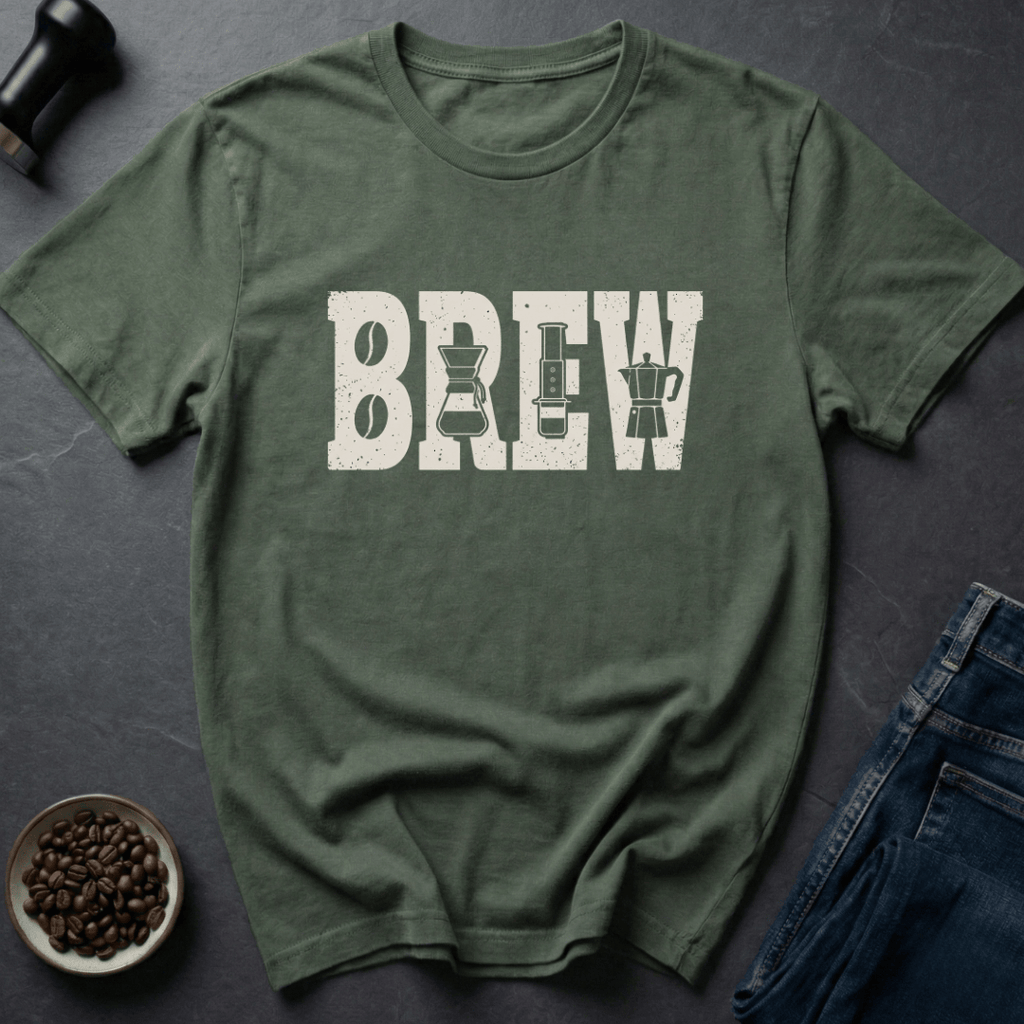 Coffee graphic Brew Methods T-Shirt in by Caffeine Dept