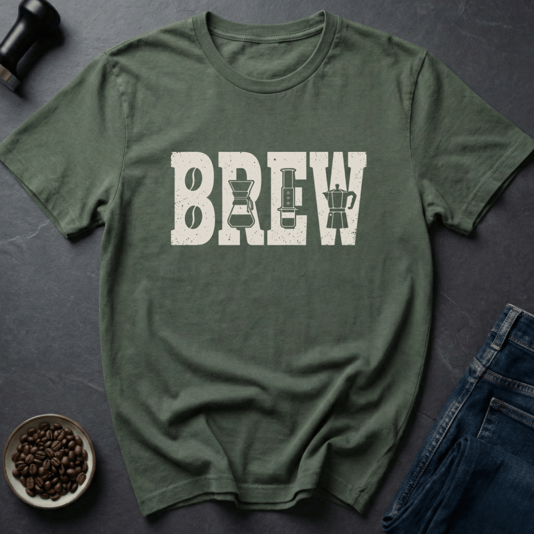 Coffee graphic Brew Methods T-Shirt in by Caffeine Dept