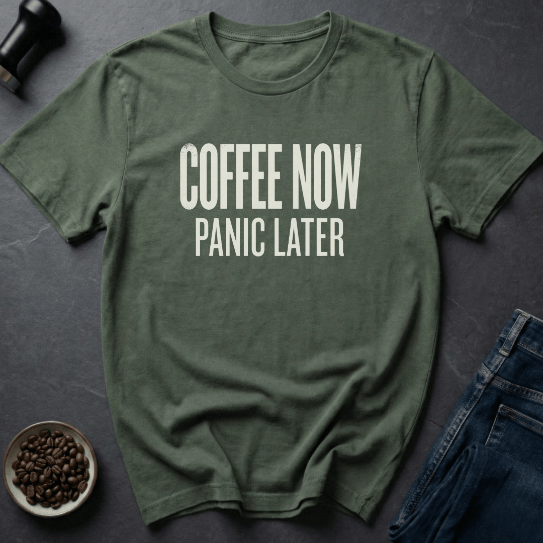 Coffee graphic Coffee Now T-Shirt in by Caffeine Dept