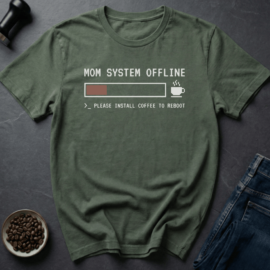 Coffee graphic Mom Offline T-Shirt in by Caffeine Dept