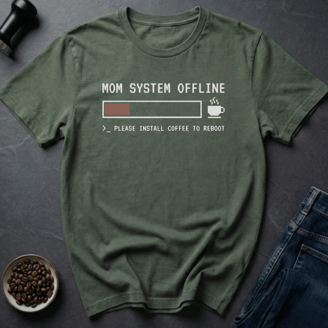Coffee graphic Mom Offline T-Shirt in by Caffeine Dept