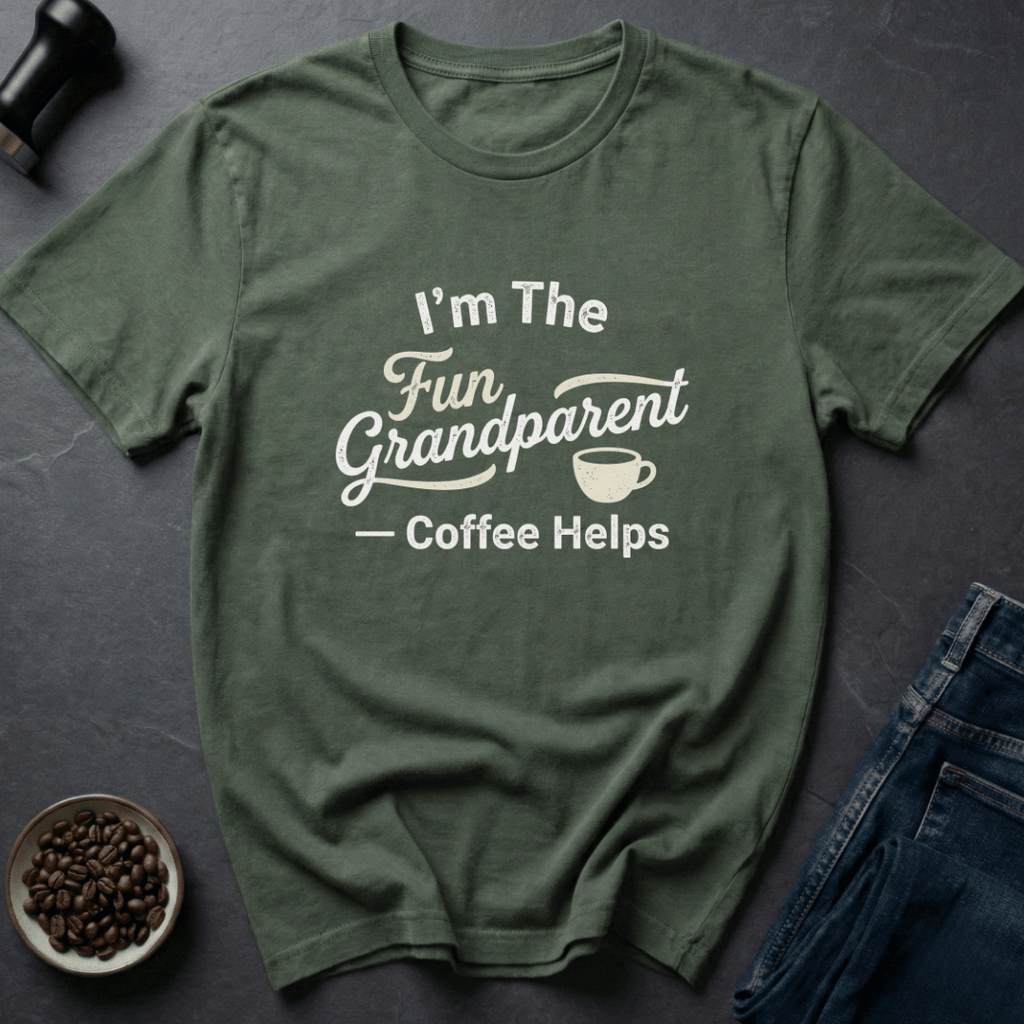 Coffee graphic Fun Grandparent T-Shirt in by Caffeine Dept