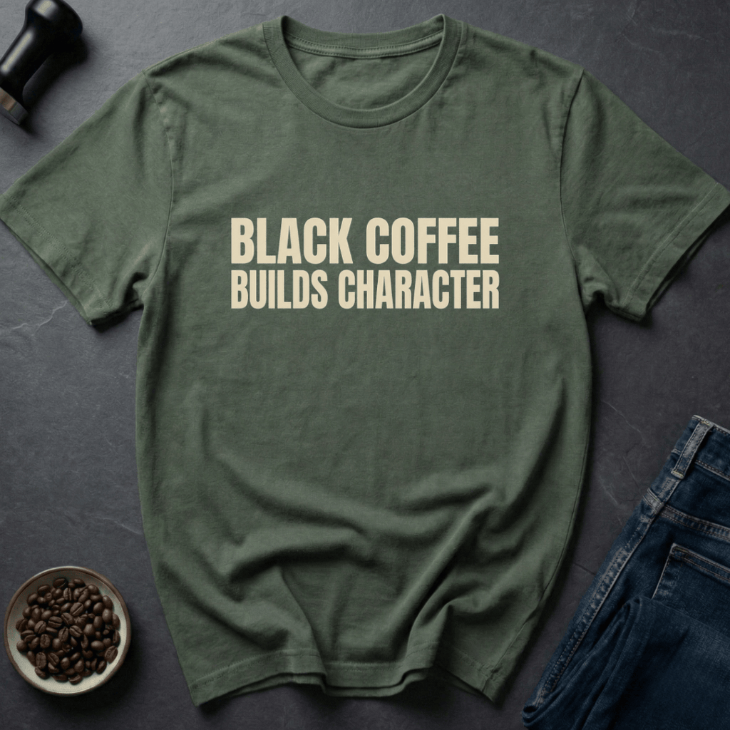 Coffee graphic Black Coffee T-Shirt in by Caffeine Dept