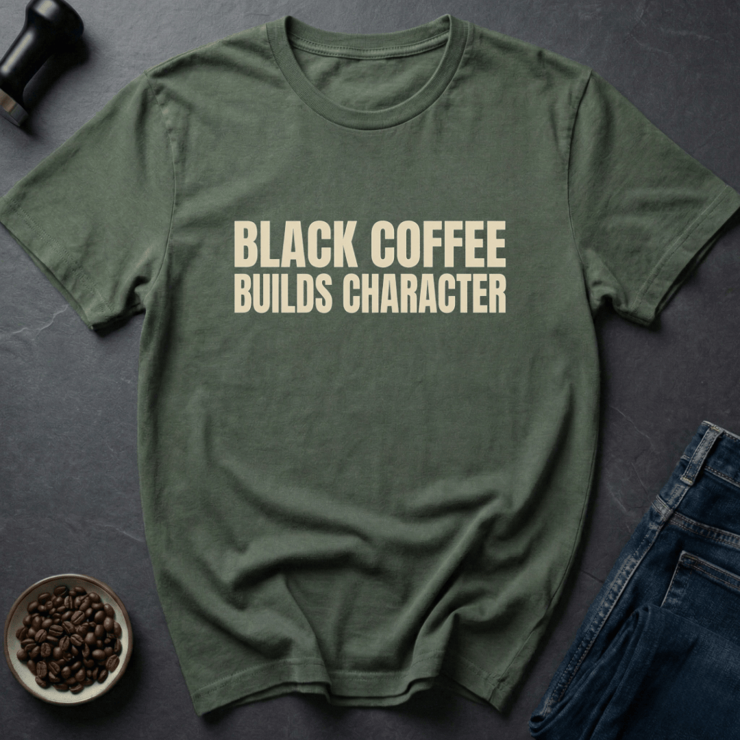 Coffee graphic Black Coffee T-Shirt in by Caffeine Dept