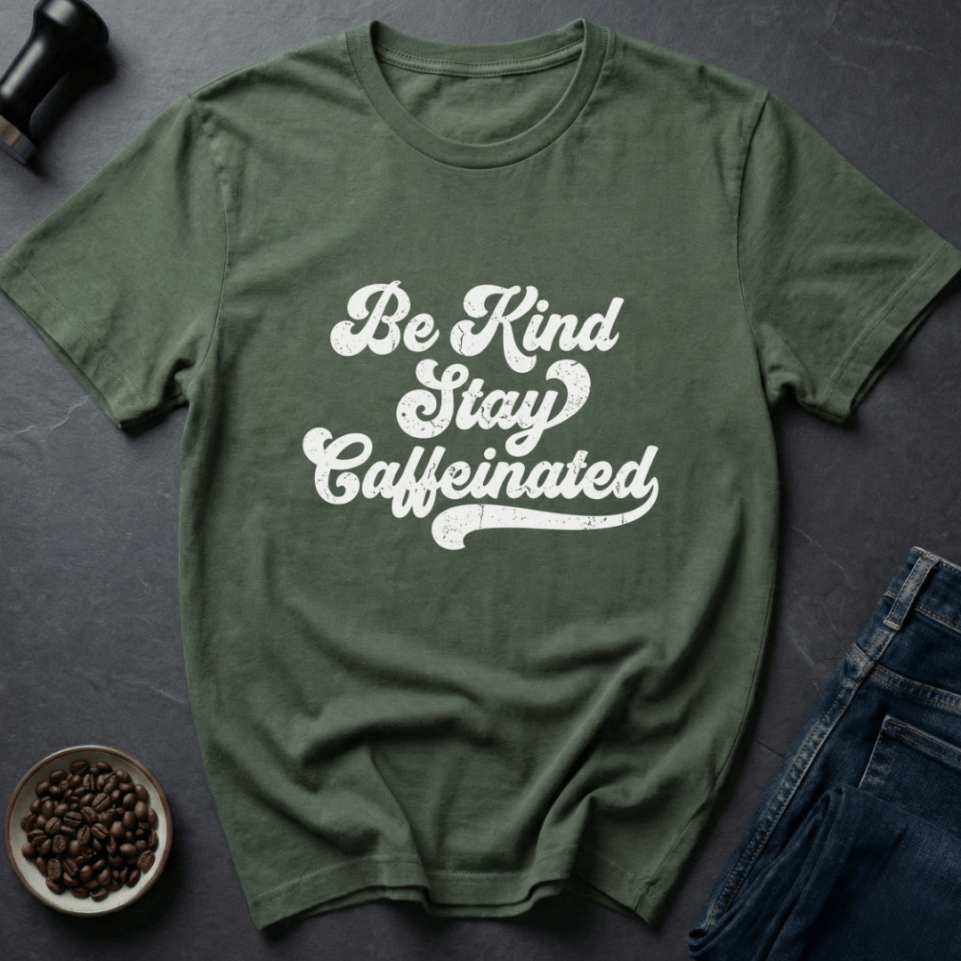 Coffee graphic Stay Caffeinated T-Shirt in by Caffeine Dept