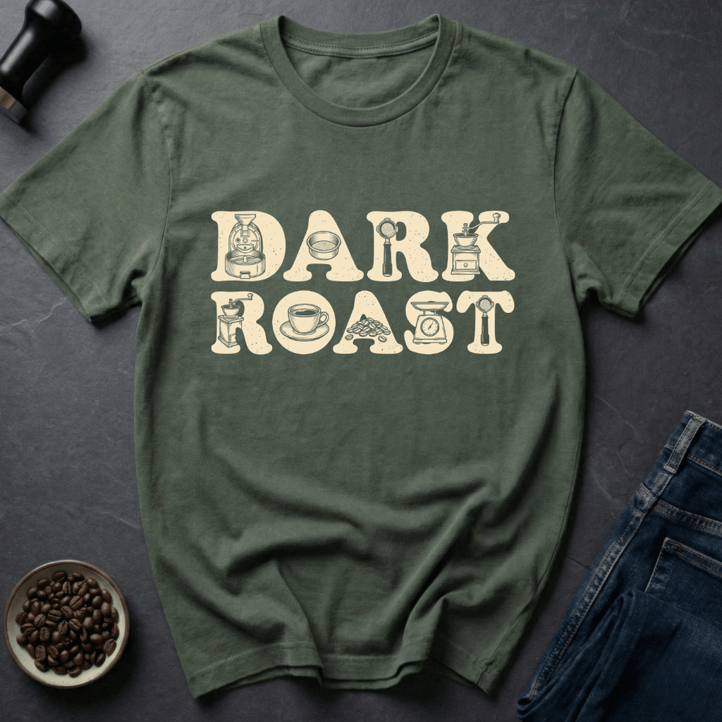 Coffee graphic Dark Roast T-Shirt in by Caffeine Dept