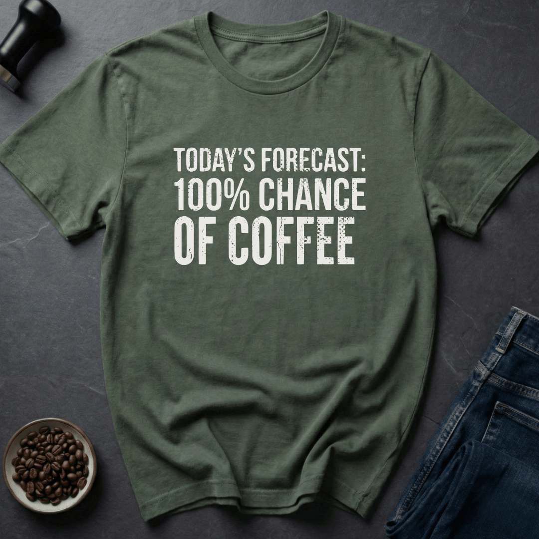 Coffee graphic Coffee Forecast T-Shirt in by Caffeine Dept