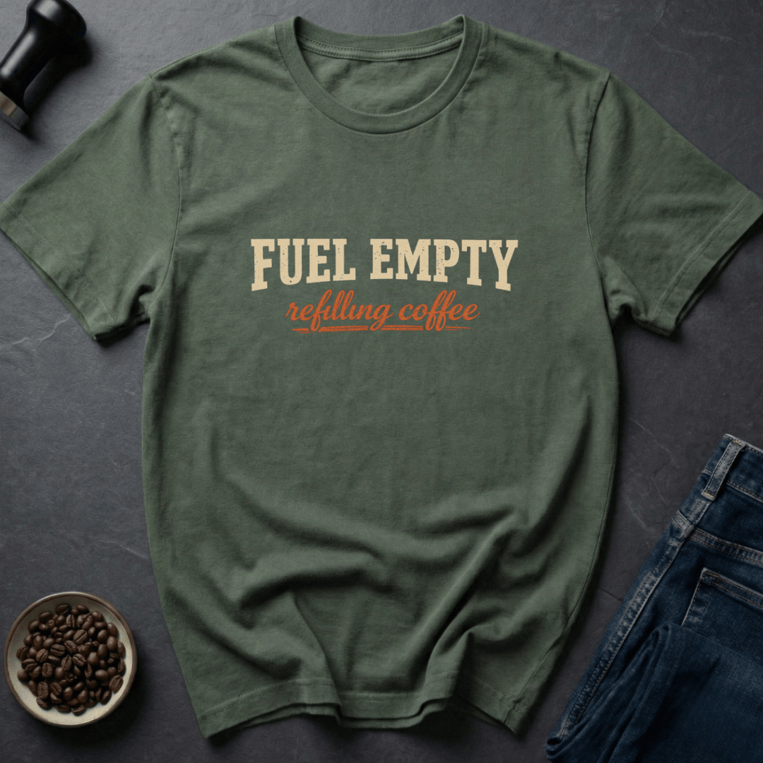 Coffee graphic Fuel Empty T-Shirt in by Caffeine Dept