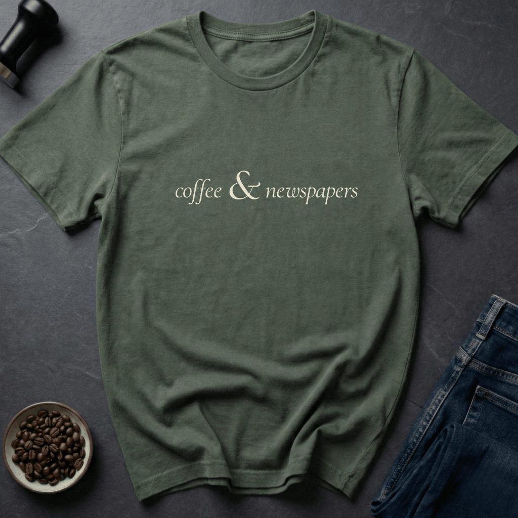 Coffee graphic Coffee News T-Shirt in by Caffeine Dept