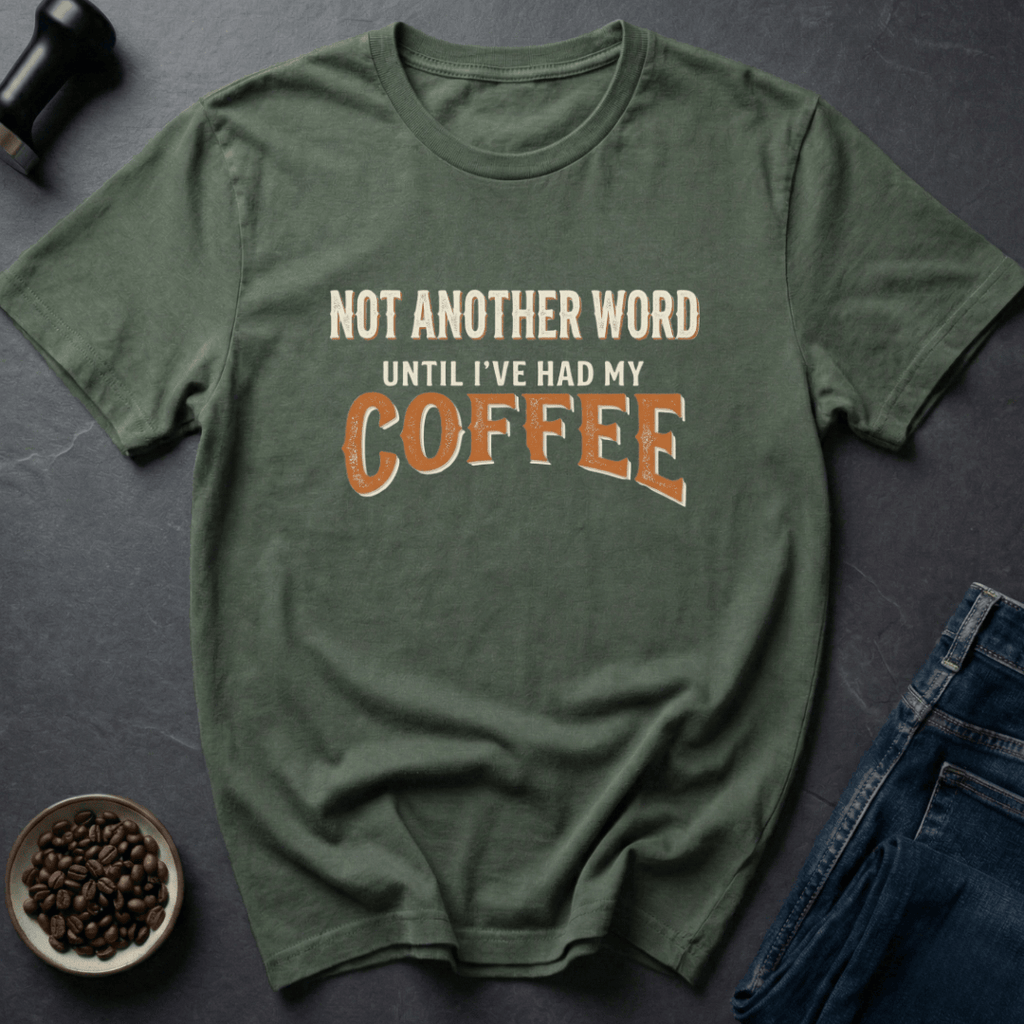Coffee graphic Pre-Verbal T-Shirt in by Caffeine Dept