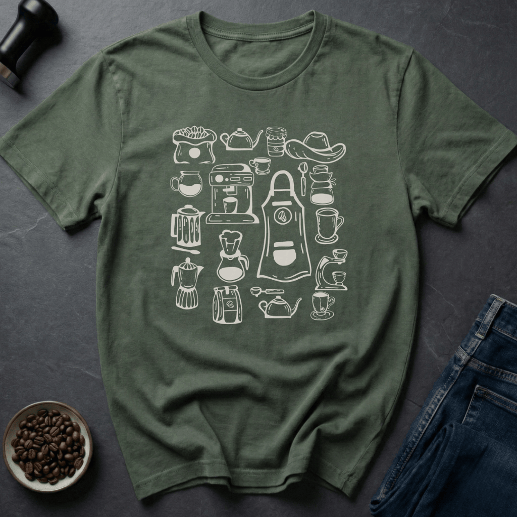 Coffee graphic Coffee Elements T-Shirt in by Caffeine Dept