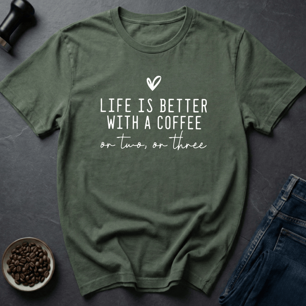 Coffee graphic More Coffee T-Shirt in by Caffeine Dept