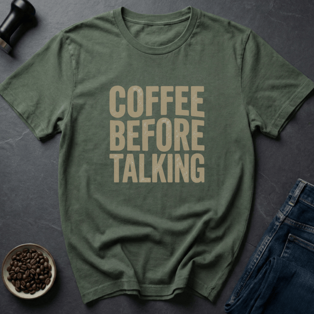 Coffee graphic No Talky Coffee T-Shirt in by Caffeine Dept