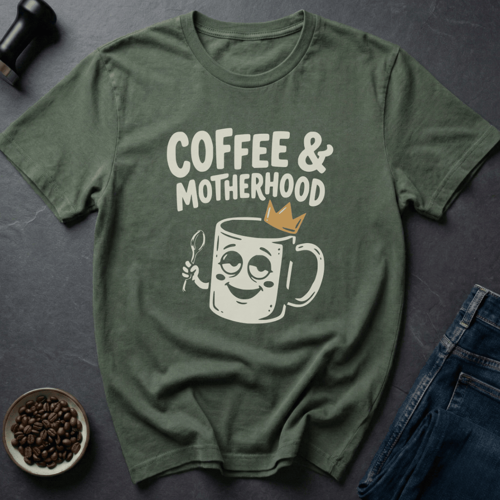 Coffee graphic Coffee Motherhood T-Shirt in by Caffeine Dept