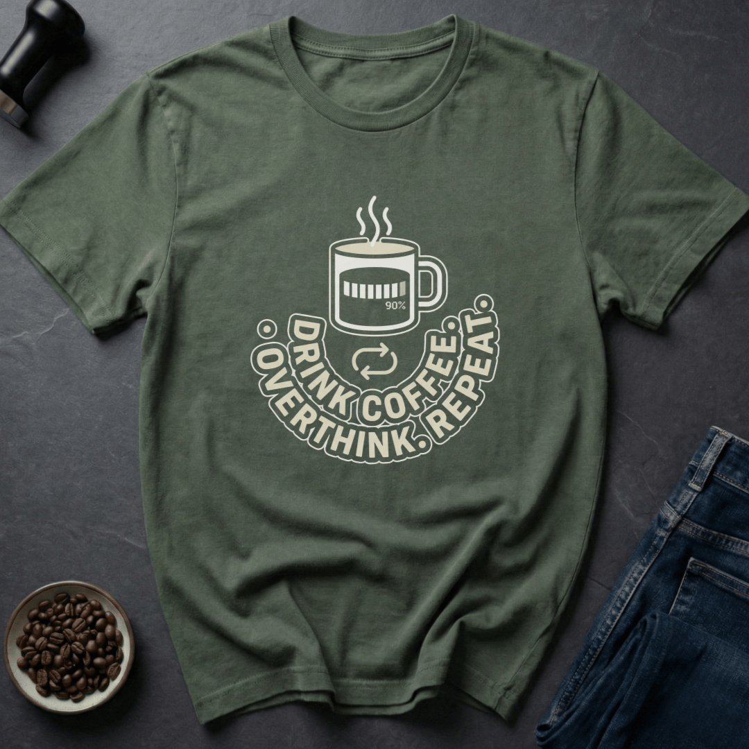 Coffee graphic Again And Again T-Shirt in by Caffeine Dept