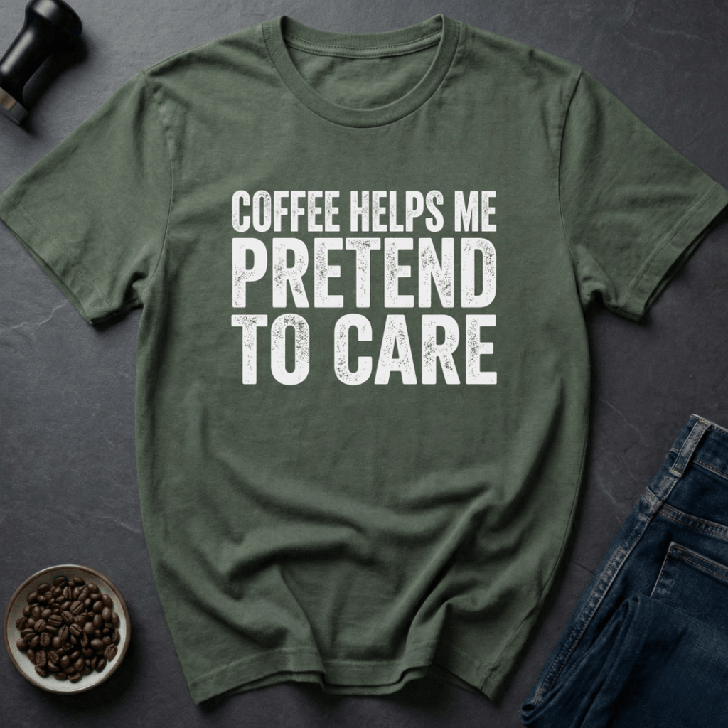 Coffee graphic Fake Concern T-Shirt in by Caffeine Dept