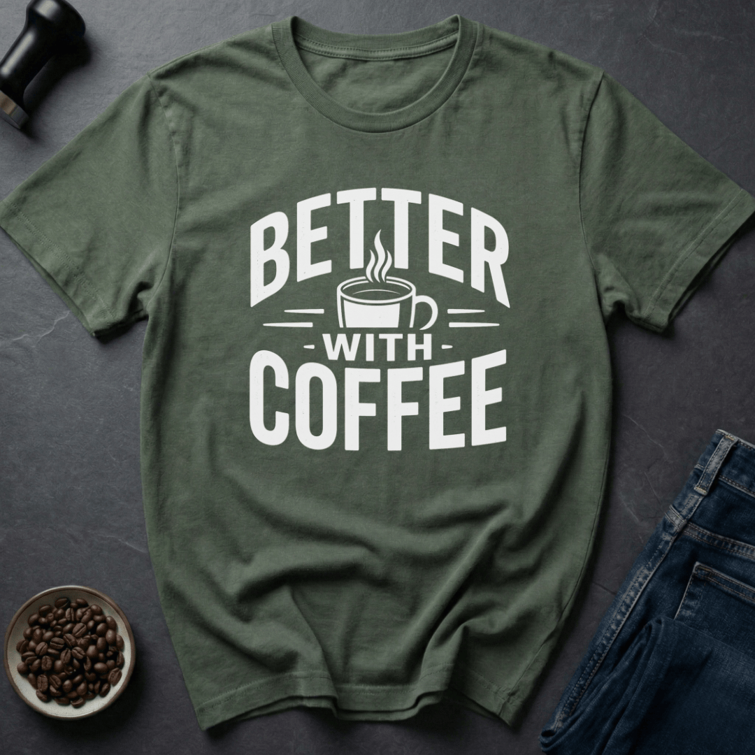 Coffee graphic Add Coffee T-Shirt in by Caffeine Dept