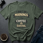 Coffee graphic Coffee & Survival T-Shirt in by Caffeine Dept