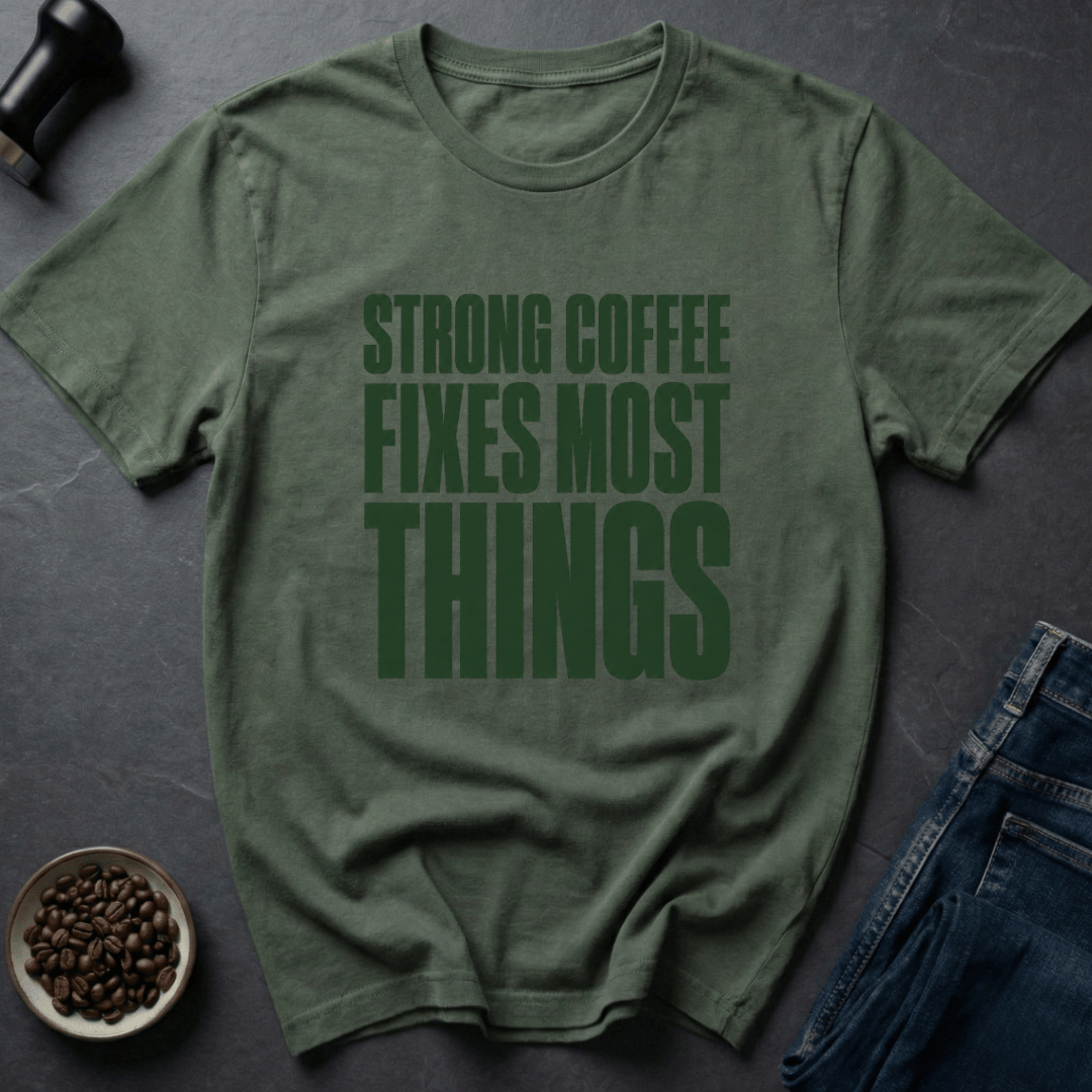 Coffee graphic Strong Coffee T-Shirt in by Caffeine Dept