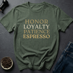 Coffee graphic Espresso Values T-Shirt in by Caffeine Dept