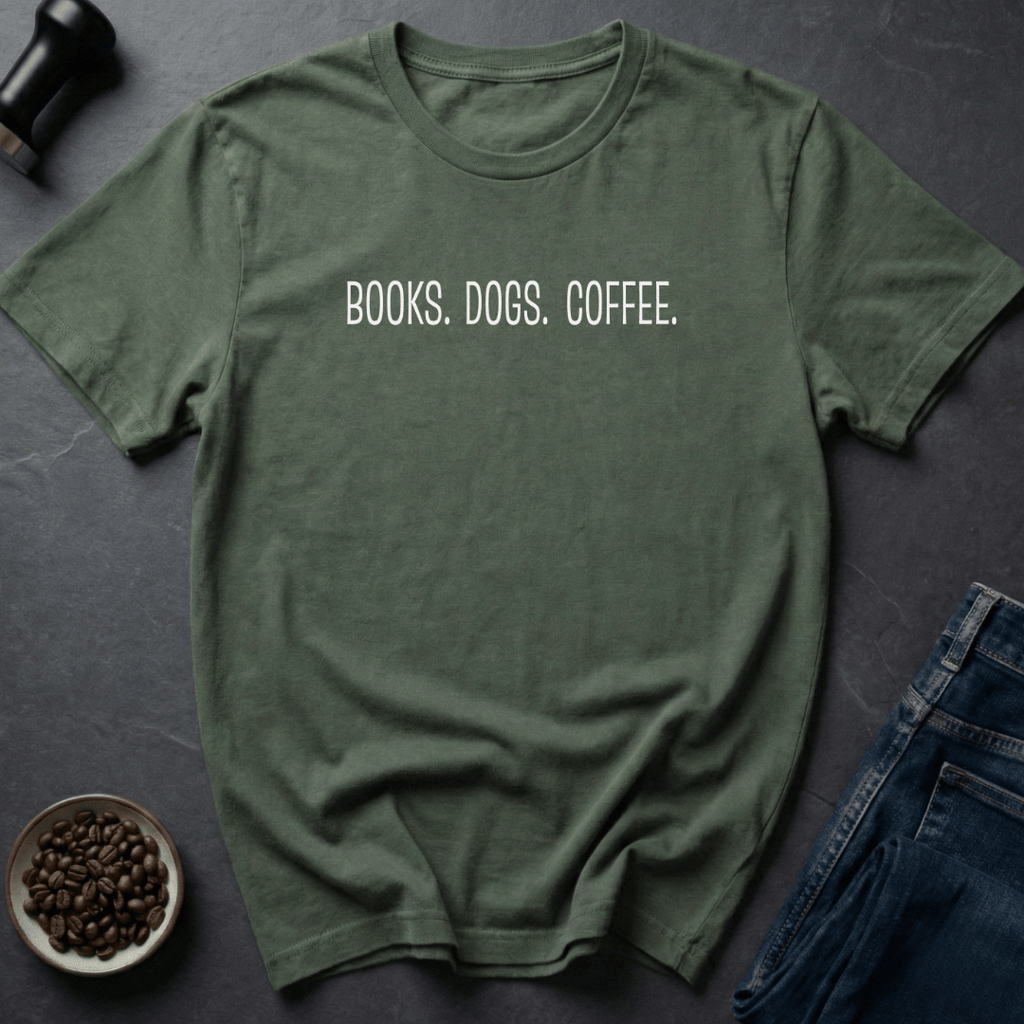 Books Dogs Coffee T-Shirt
