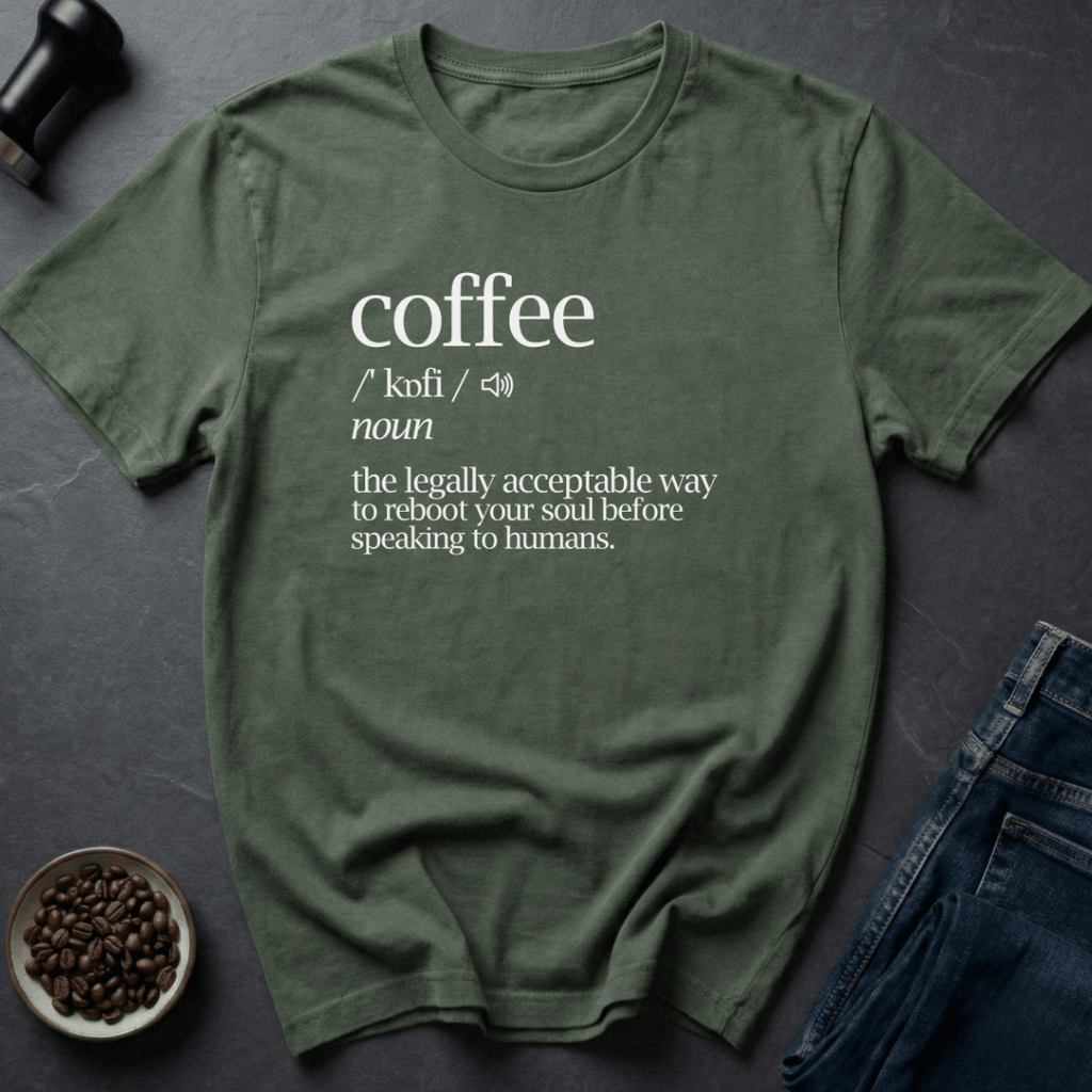 Coffee graphic Speak After Coffee T-Shirt in by Caffeine Dept