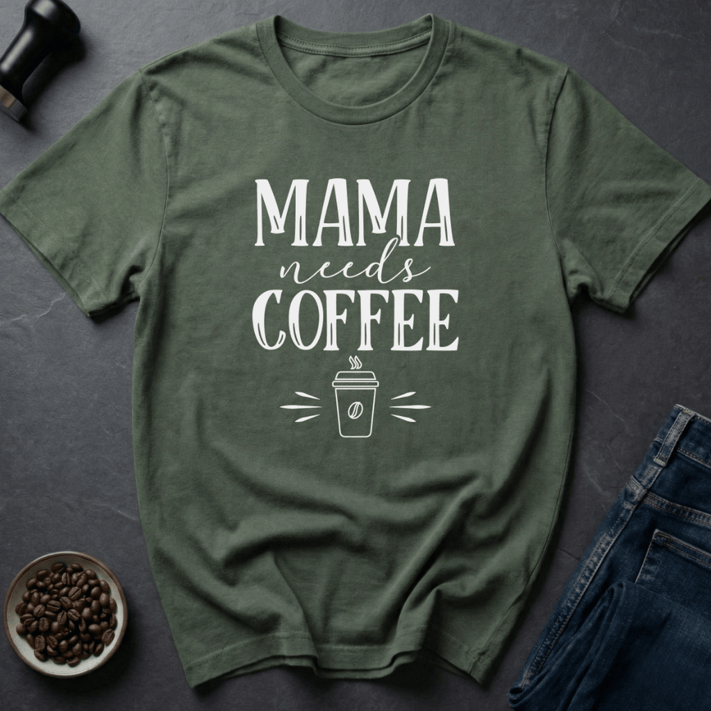 Coffee graphic Tired Mama T-Shirt in by Caffeine Dept