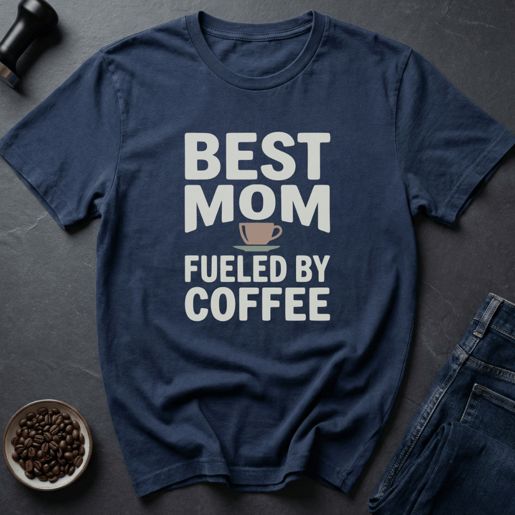 Coffee graphic Best Mom T-Shirt in by Caffeine Dept