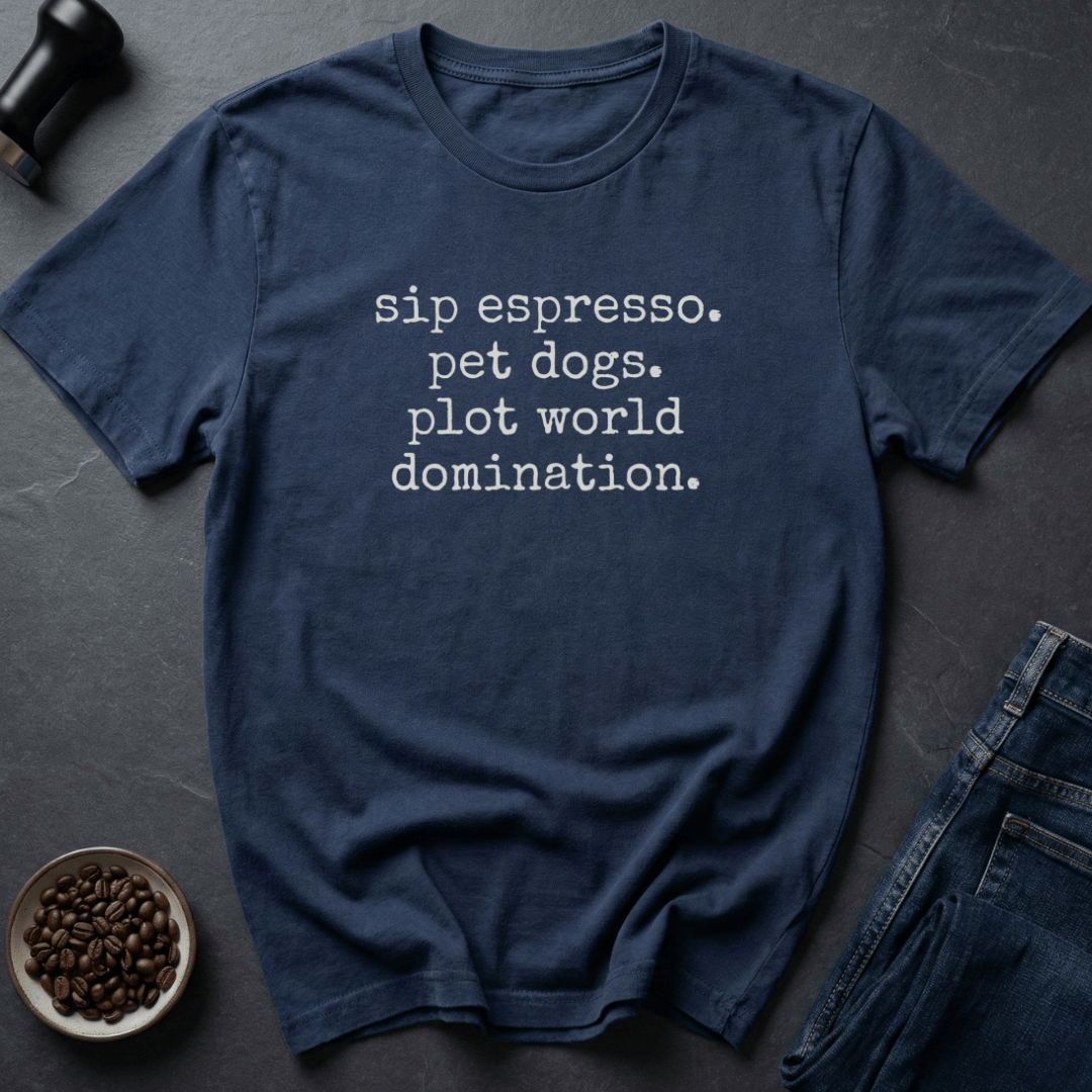 Coffee graphic Sip Espresso Plot T-Shirt in by Caffeine Dept