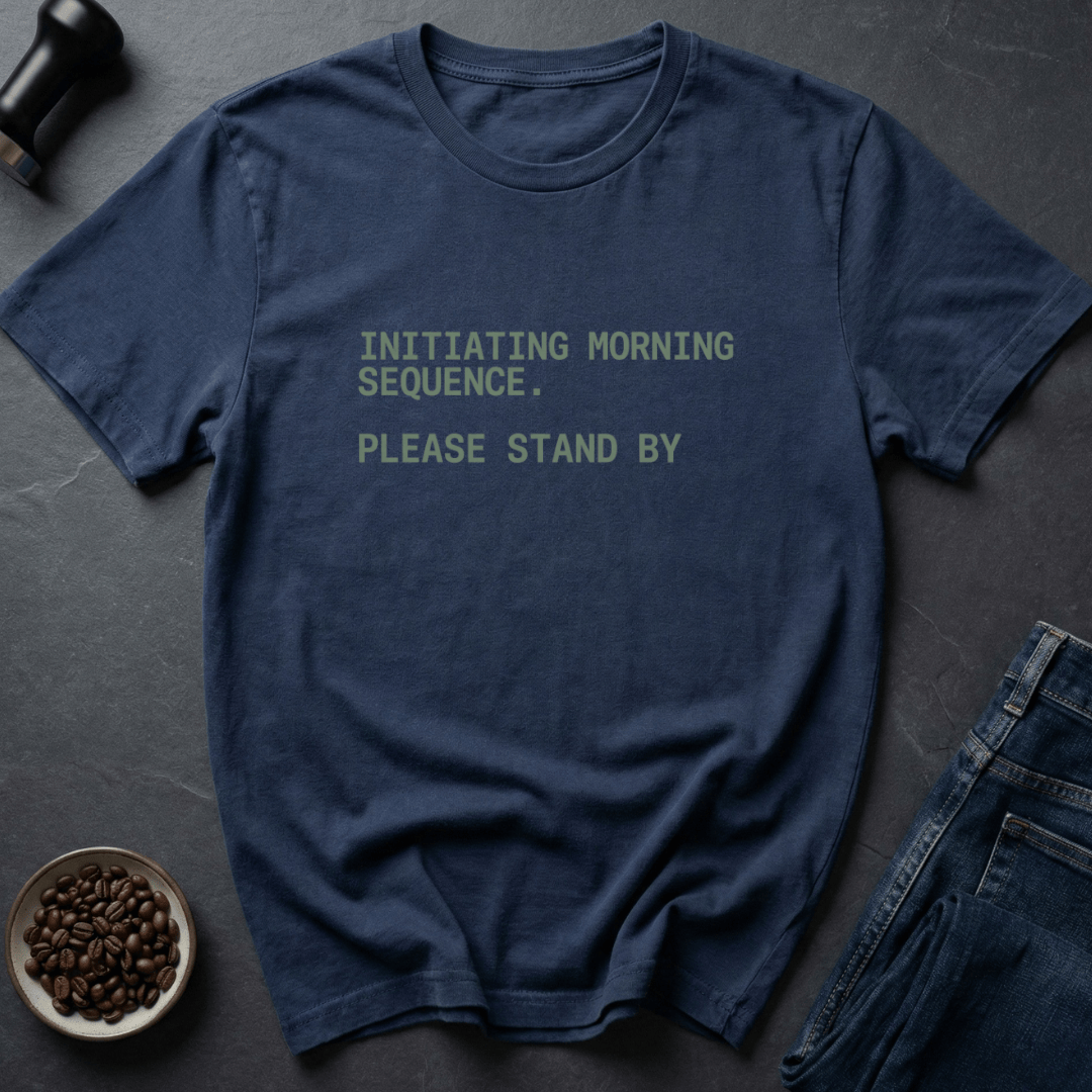 Coffee graphic Morning Sequence T-Shirt in by Caffeine Dept