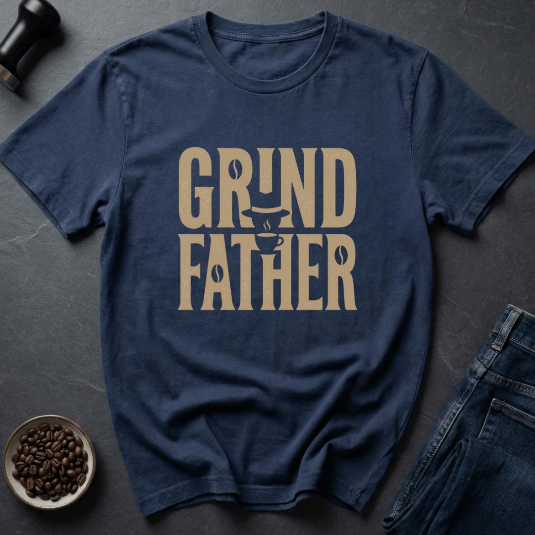 Coffee graphic Grindfather T-Shirt in by Caffeine Dept