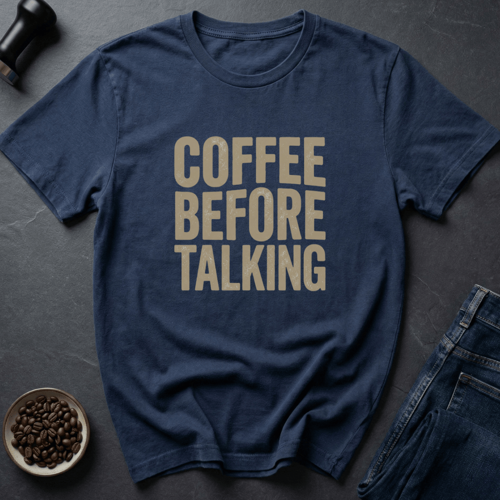 Coffee graphic No Talky Coffee T-Shirt in by Caffeine Dept