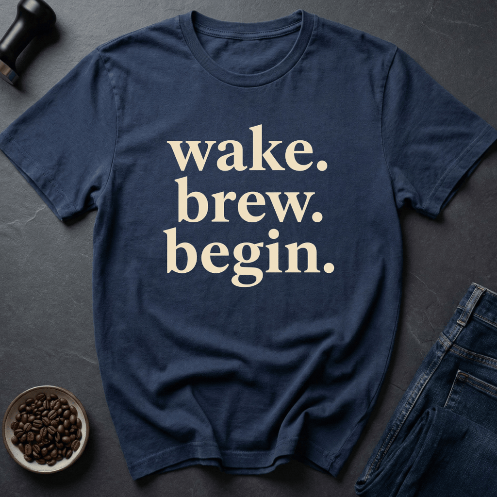 Coffee graphic Wake Brew T-Shirt in by Caffeine Dept