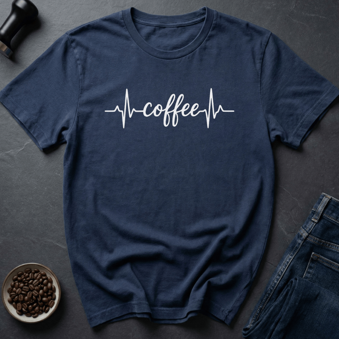 Coffee graphic Heartbeat Coffee T-Shirt in by Caffeine Dept