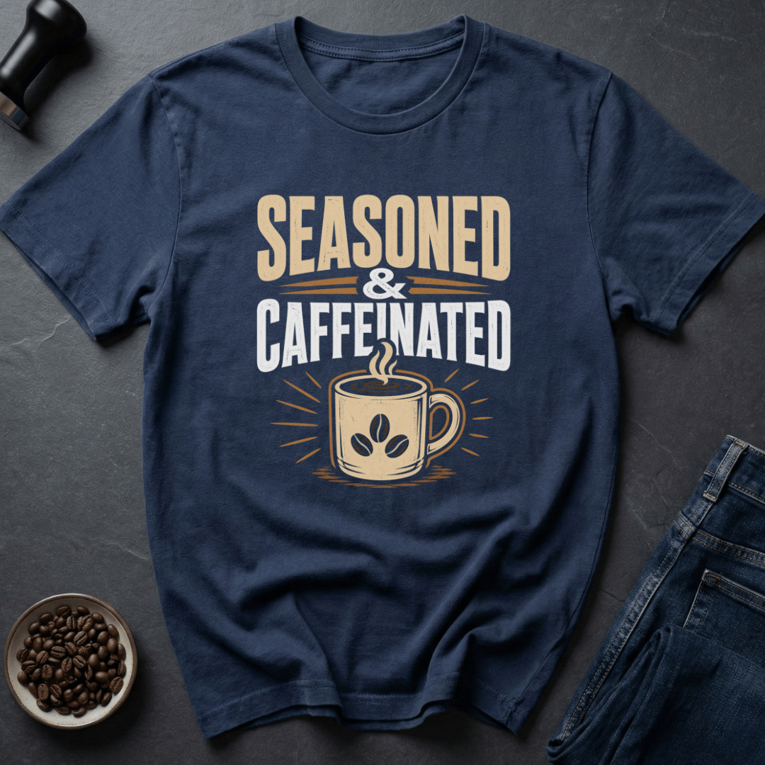 Coffee graphic Aged Energy T-Shirt in by Caffeine Dept