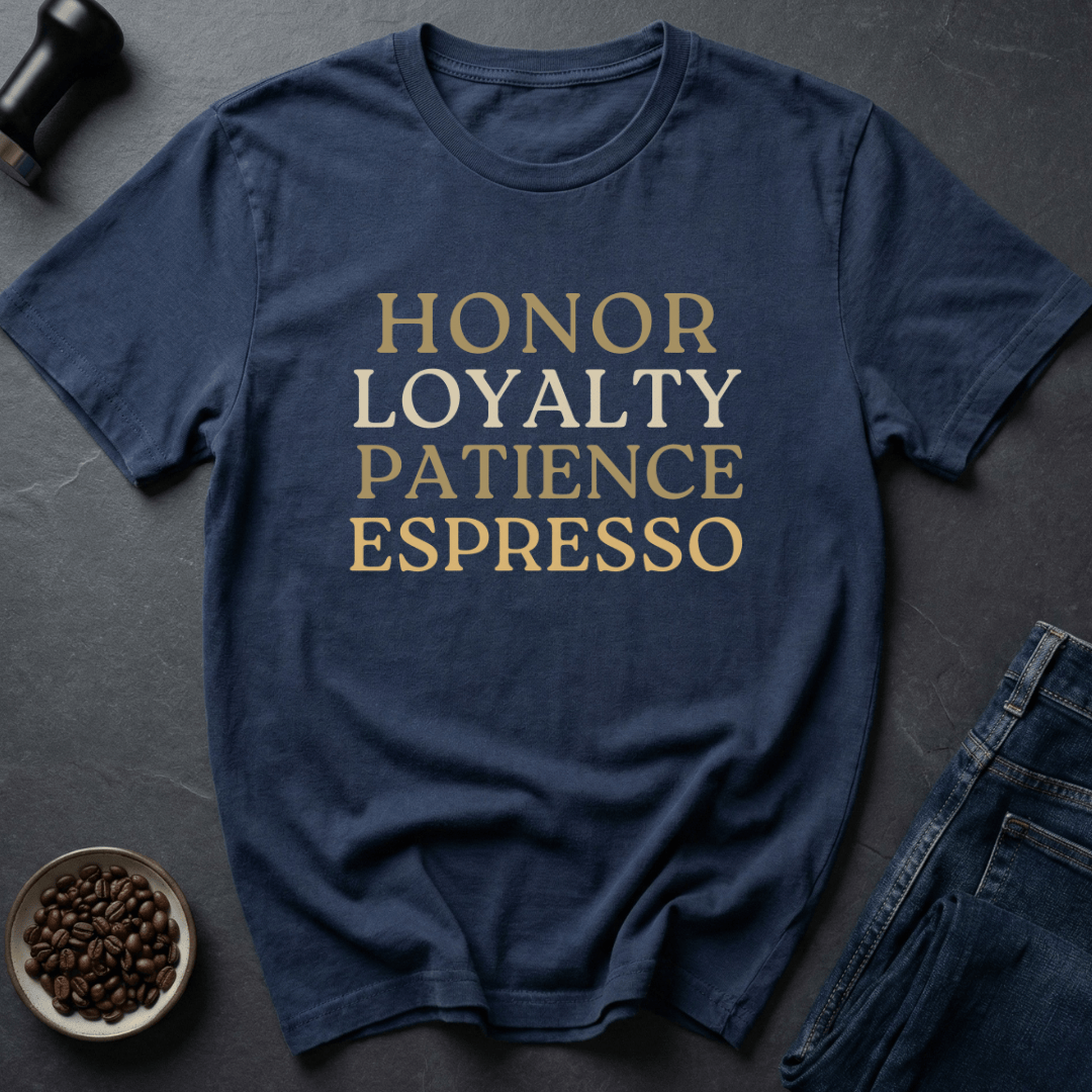Coffee graphic Espresso Values T-Shirt in by Caffeine Dept