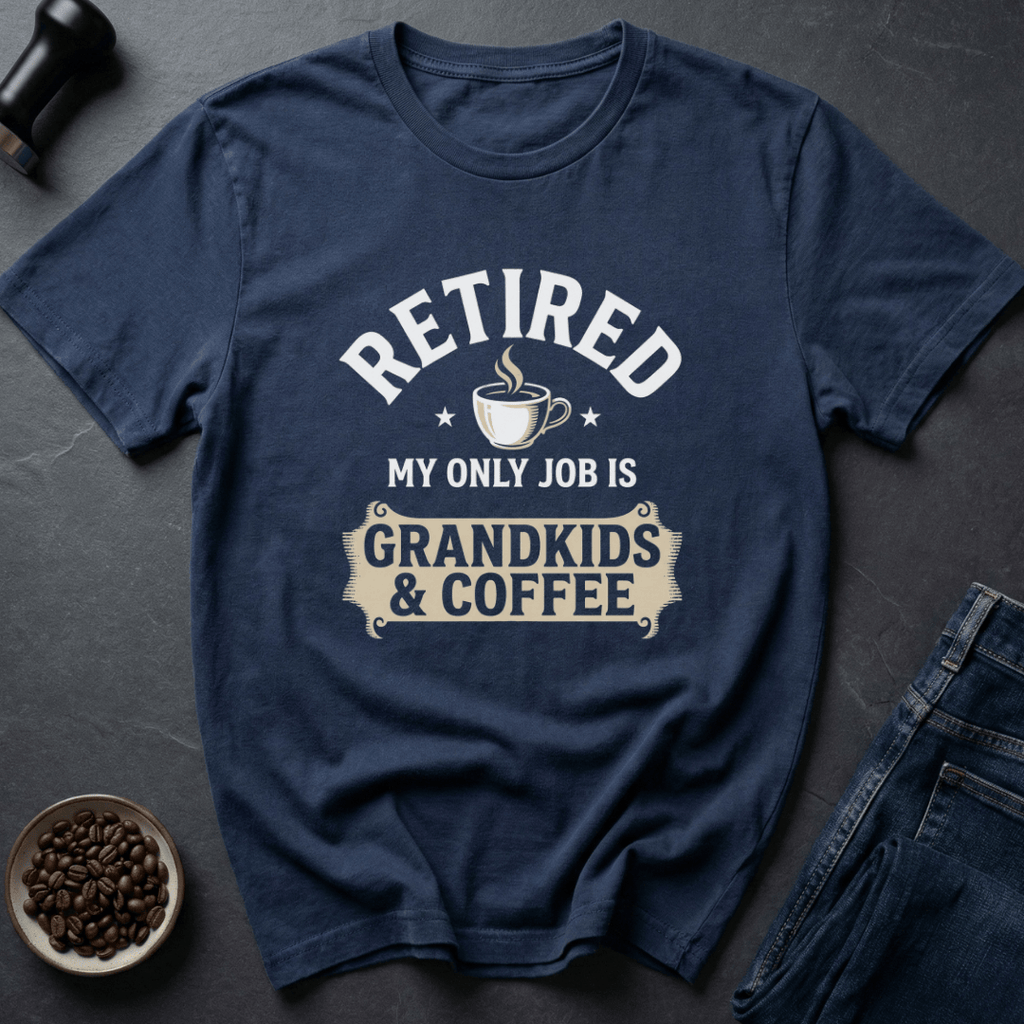 Coffee graphic Coffee Retirement T-Shirt in by Caffeine Dept