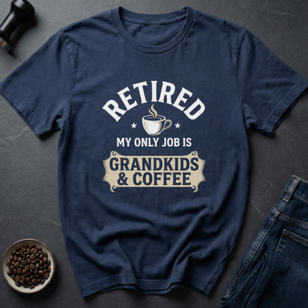 Coffee graphic Coffee Retirement T-Shirt in by Caffeine Dept