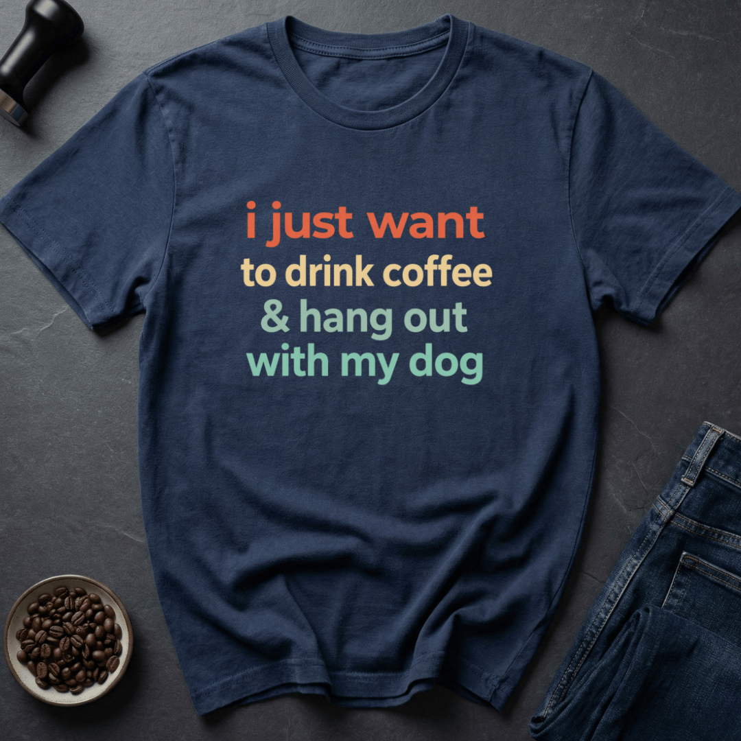 Coffee graphic Dog Coffee T-Shirt in by Caffeine Dept