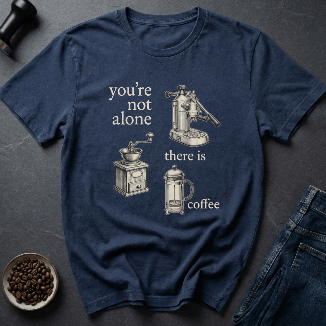 Coffee graphic Not Alone T-Shirt in by Caffeine Dept