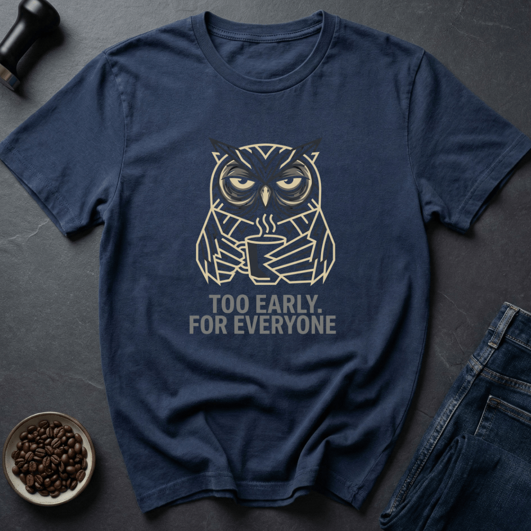Coffee graphic Too Early T-Shirt in by Caffeine Dept