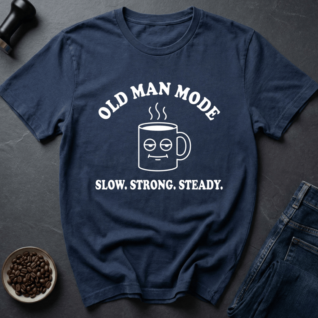 Coffee graphic Grandpa Grind T-Shirt in by Caffeine Dept