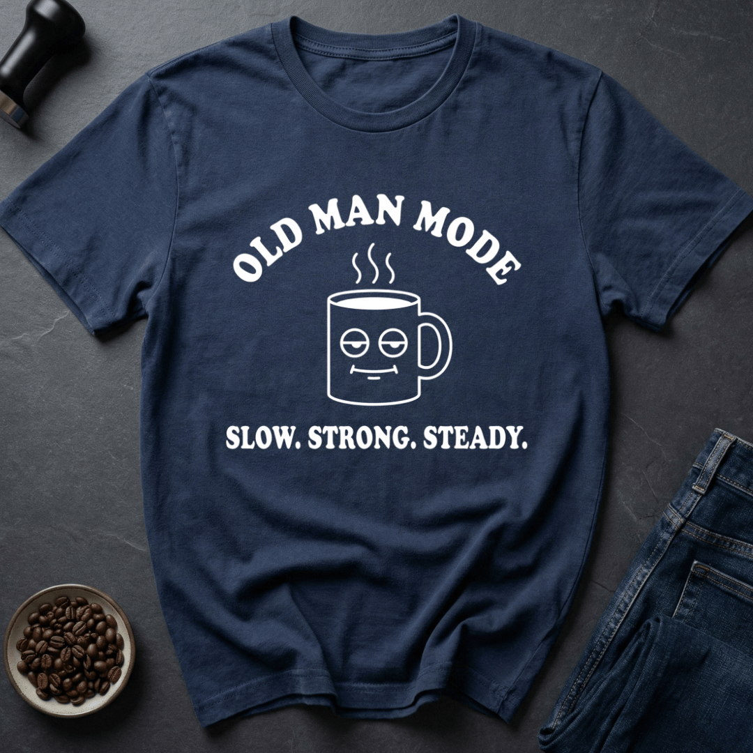 Coffee graphic Grandpa Grind T-Shirt in by Caffeine Dept