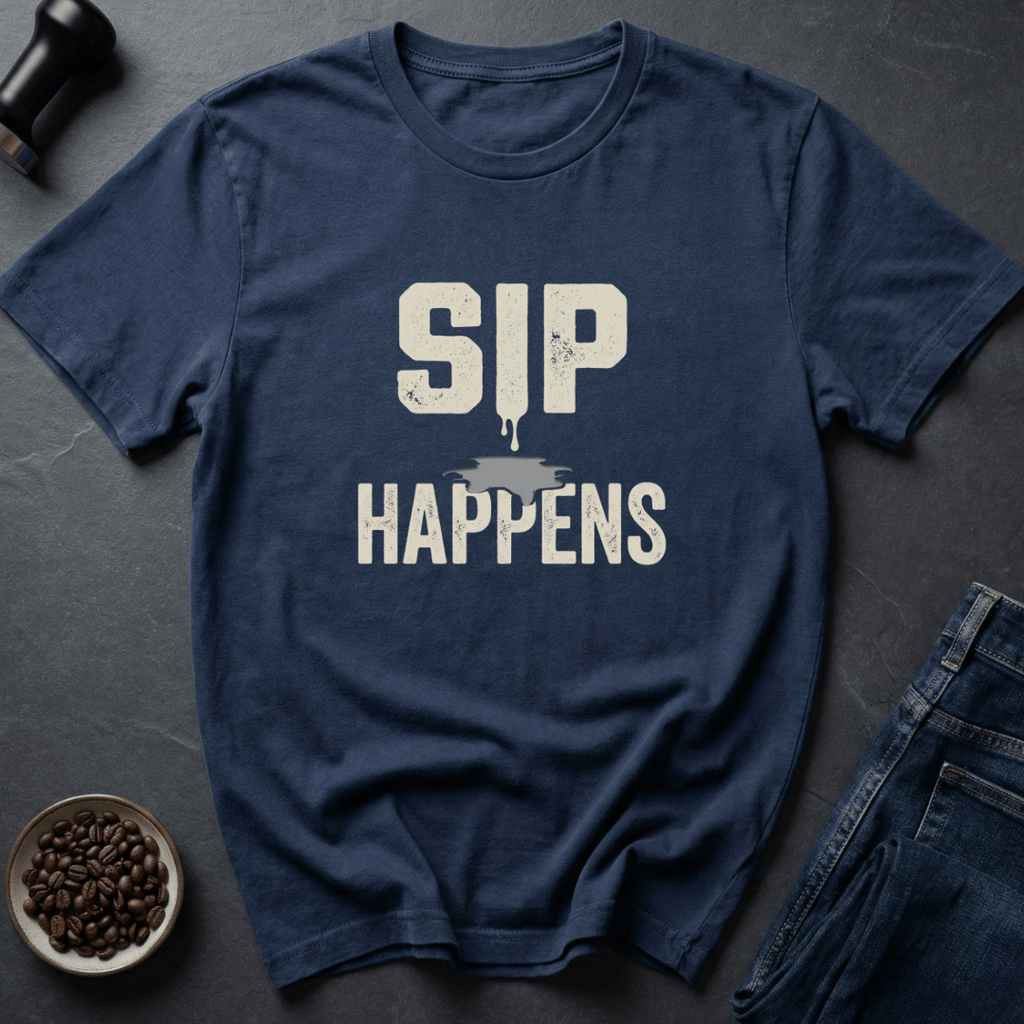 Coffee graphic Sip Happens T-Shirt in by Caffeine Dept