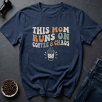 Coffee graphic Mom Runs Coffee T-Shirt in by Caffeine Dept