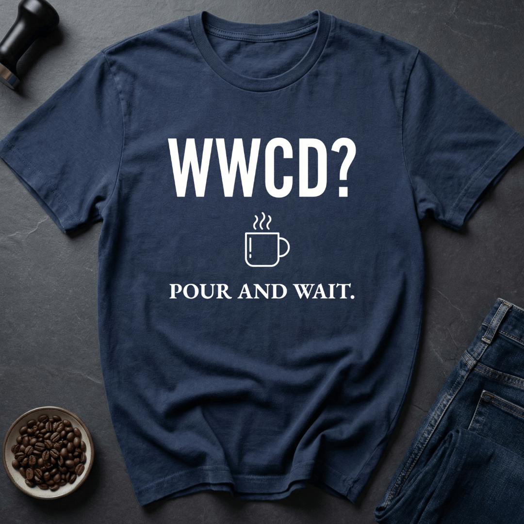 Coffee graphic Pour Wait T-Shirt in by Caffeine Dept