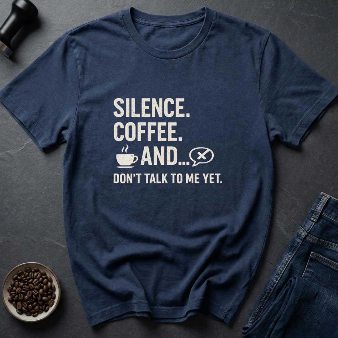 Coffee graphic Quiet Coffee T-Shirt in by Caffeine Dept