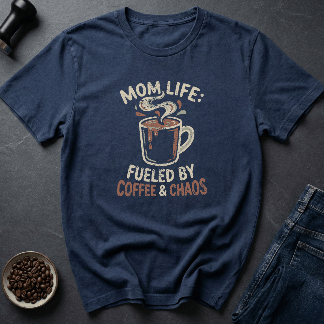 Coffee graphic Mom Life T-Shirt in by Caffeine Dept