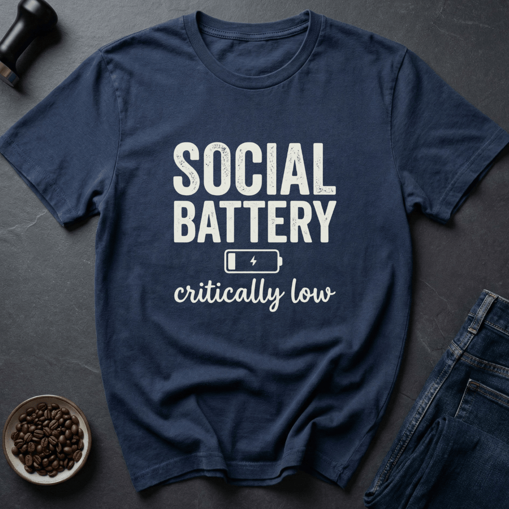 Coffee graphic Social Battery T-Shirt in by Caffeine Dept